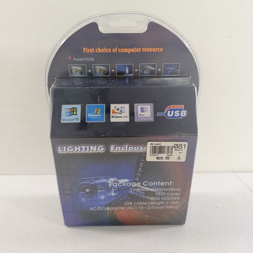 Vintage HDD Hard drive‎ Lighting Enclosure Holder USB 2.0 External Ice Box NEW